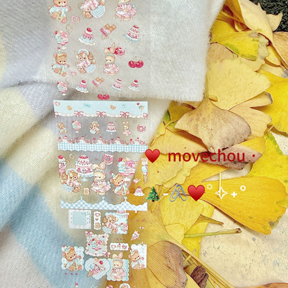 Cozy Winter Bear & Bunny Nail Transfer Foil Set – 10 Rolls