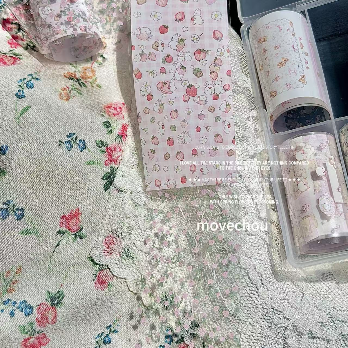 Spring Overture Cream Floral Nail Transfer Foil Set – 10 Rolls