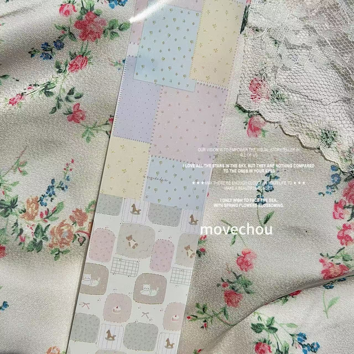 Spring Overture Cream Floral Nail Transfer Foil Set – 10 Rolls