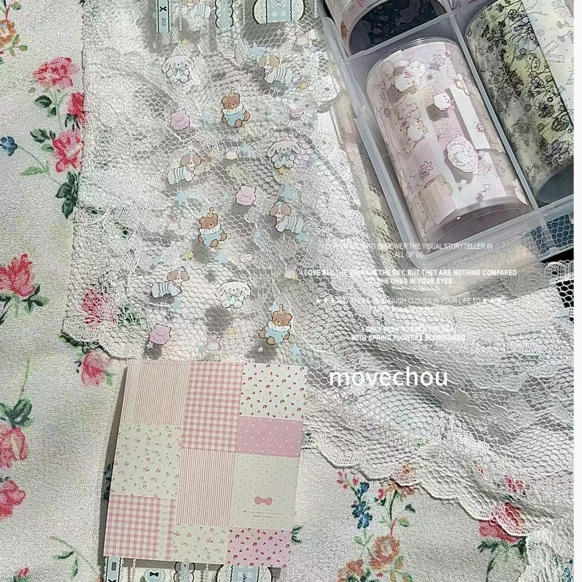 Spring Overture Cream Floral Nail Transfer Foil Set – 10 Rolls