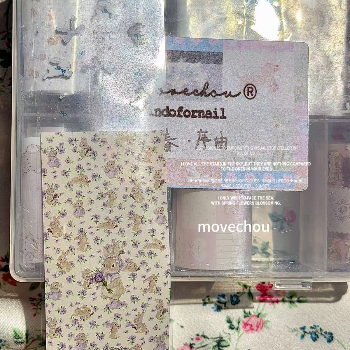 Spring Overture Cream Floral Nail Transfer Foil Set – 10 Rolls