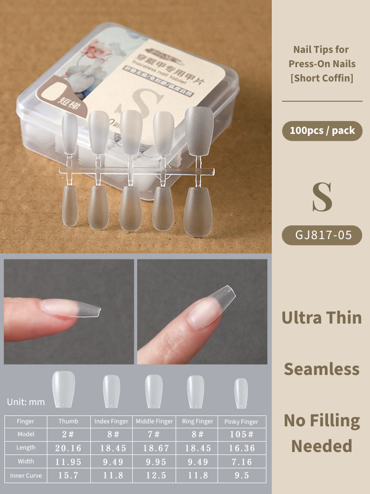 Clear Nail Tips For Press-On Nails [Short Coffin]