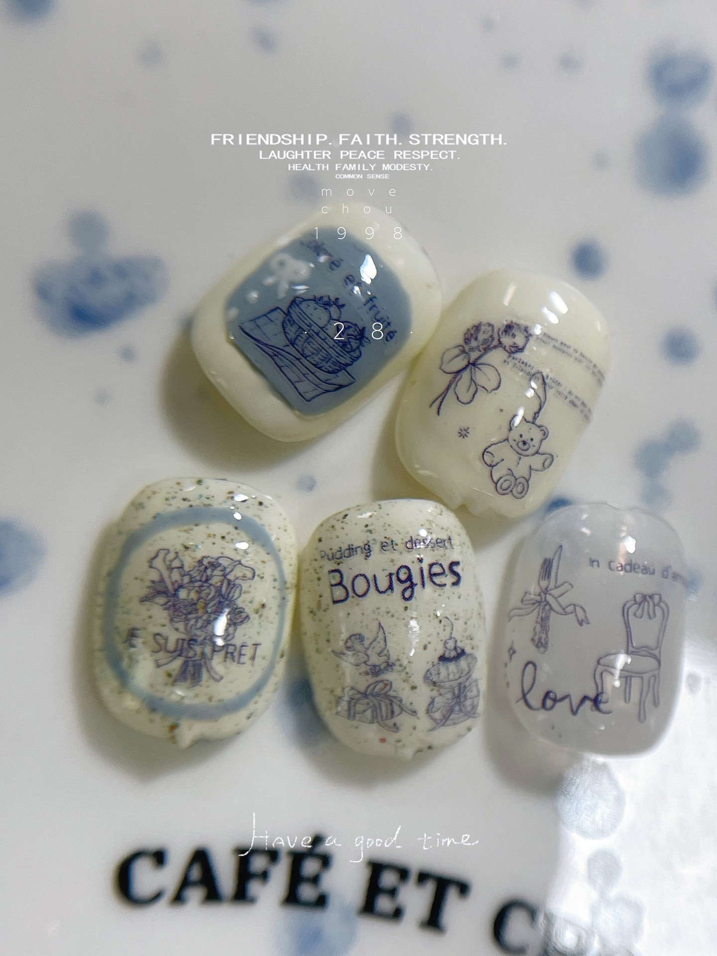 South French Style Line Art Nail Sticker