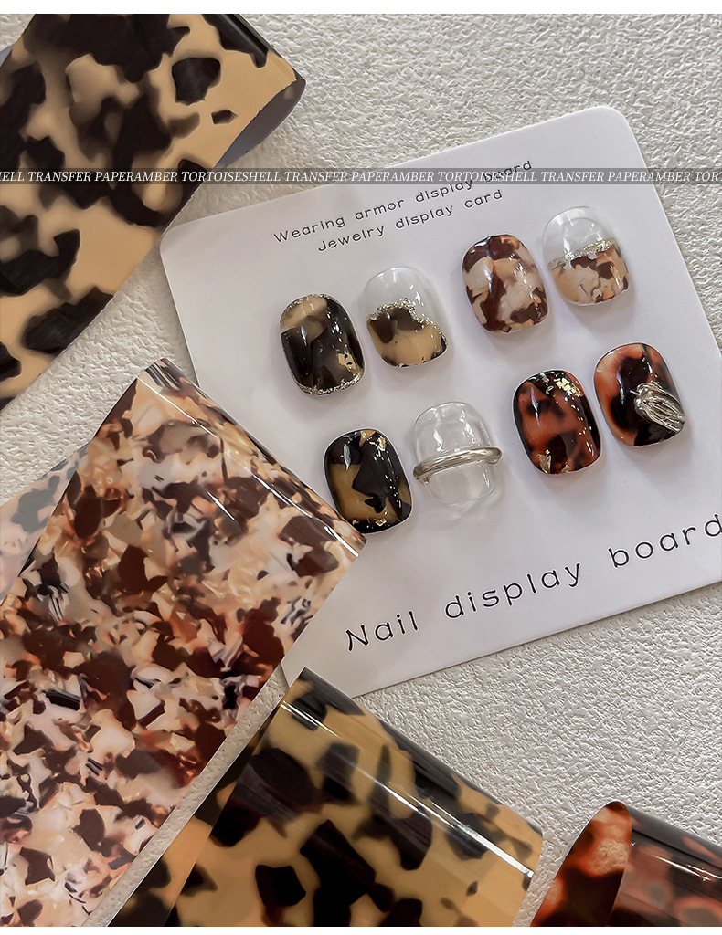 Amber Tortoiseshell Nail Transfer Foil