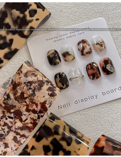 Amber Tortoiseshell Nail Transfer Foil