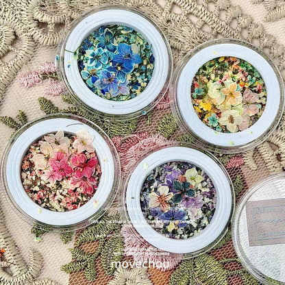 Rococo Vintage Dried Flower Nail Art Set - 4 Styles