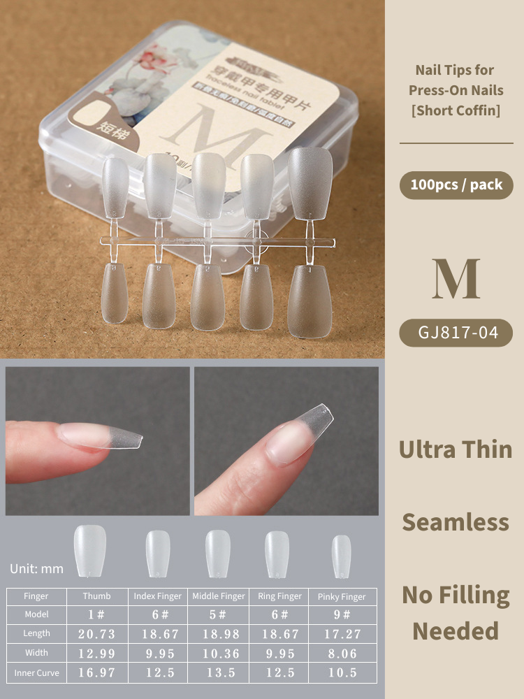 Clear Nail Tips For Press-On Nails [Short Coffin]