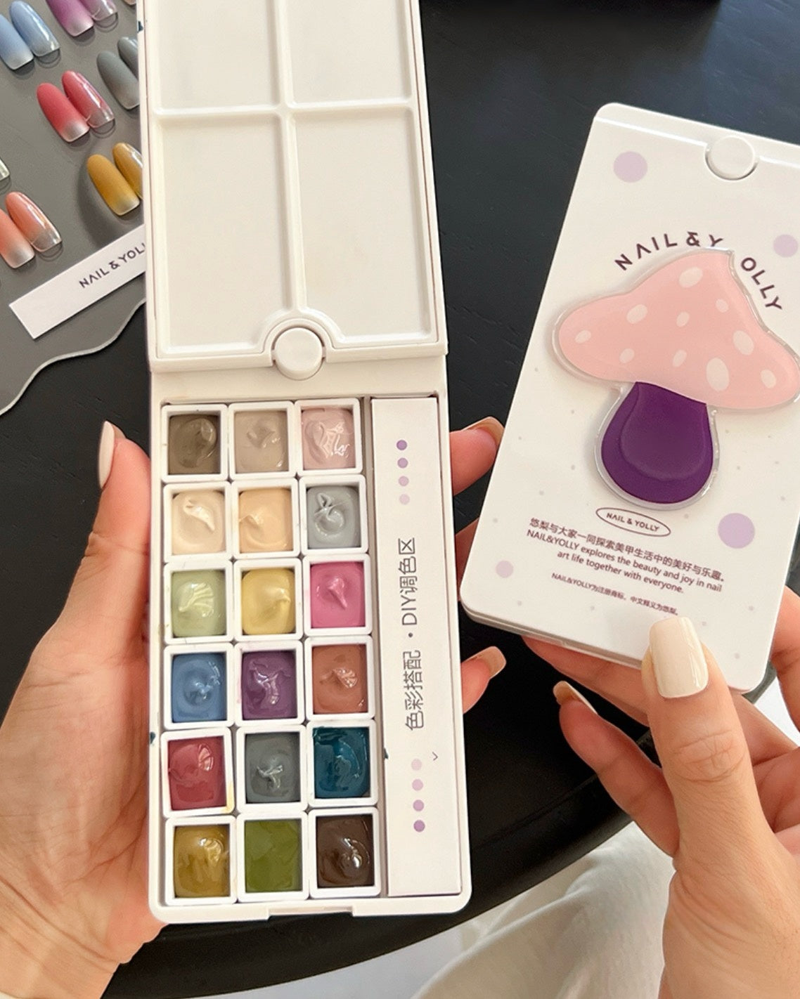 Yolly Mushroom Morandi Series Ombre Painting Gel Palett - 18 Colors