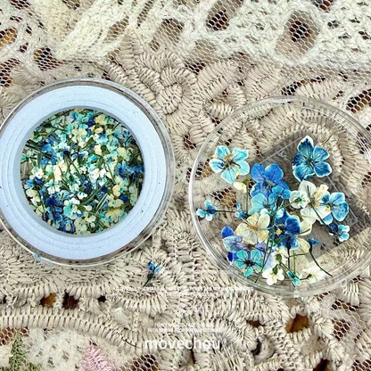 Rococo Vintage Dried Flower Nail Art Set - 4 Styles