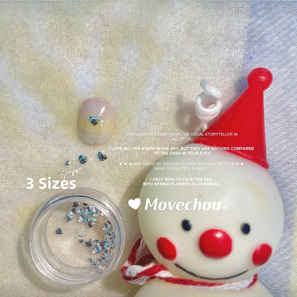 50 pcs Mix Sized Heart Nail Charms