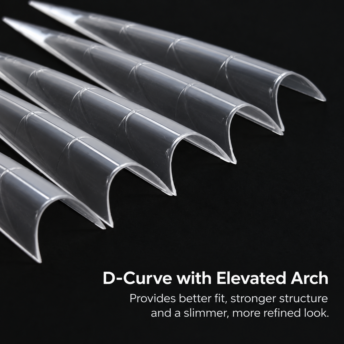 Extra Long Solid Stiletto Half Cover Nail Tips with Guide Lines – 360pcs
