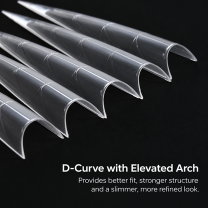 Extra Long Solid Stiletto Half Cover Nail Tips with Guide Lines – 360pcs