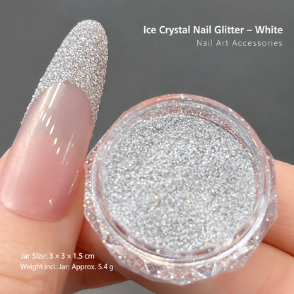 Ultra Sparkle Ice Crystal Nail Glitter Powder– White #03
