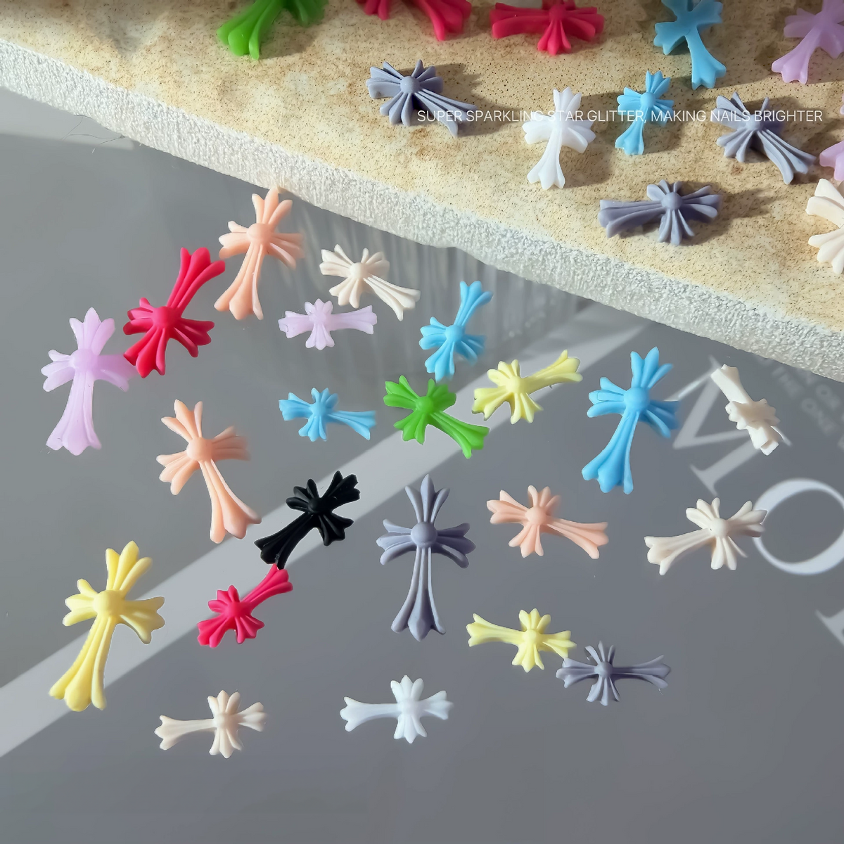 Mixed Sizes Colorful Resin Cross Nail Charms [DH952-04] 10pcs