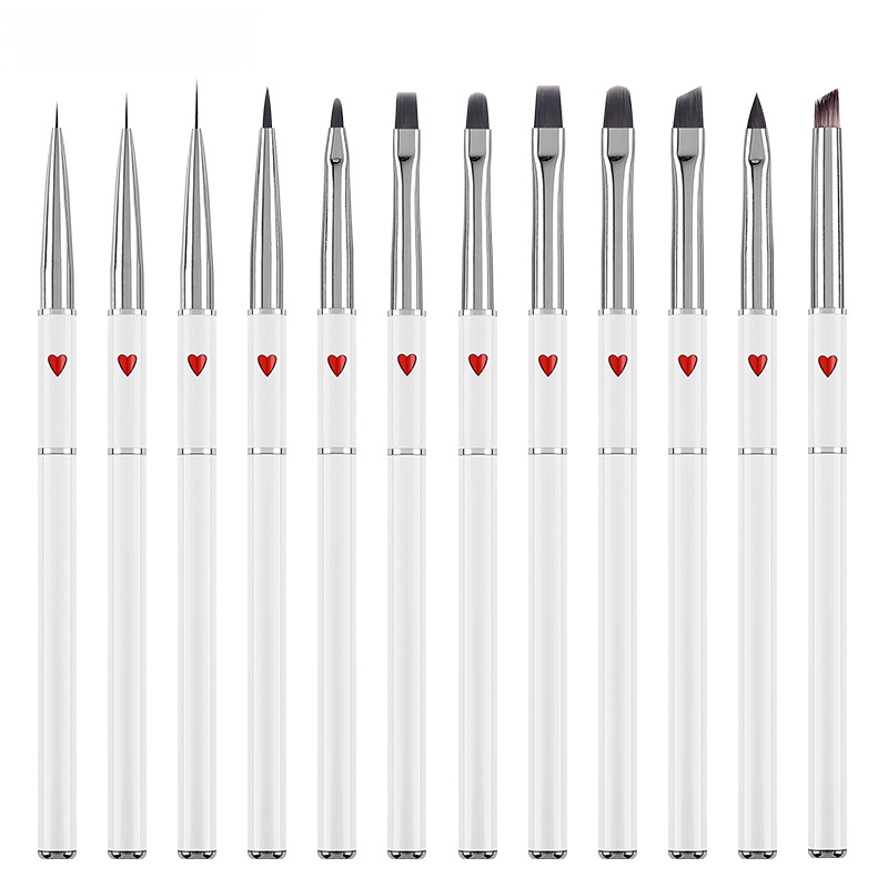 Red Heart Nail Art Brush Set – 12pcs