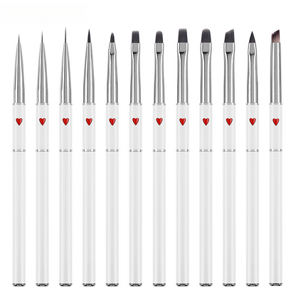 Red Heart Nail Art Brush Set – 12pcs