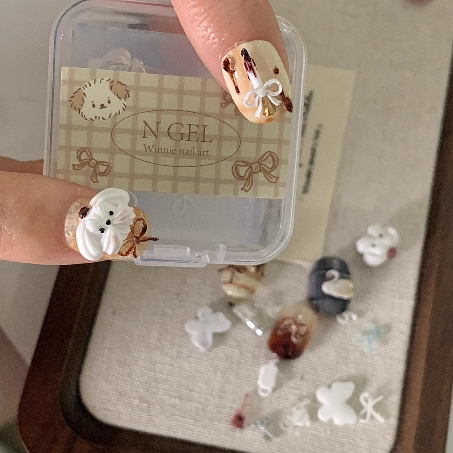 N GEL Nail Mold – Tea Party Puppy & Swan Silicone Mold for 3D Nail Art