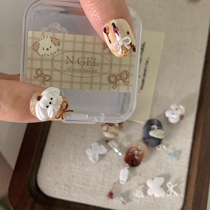 N GEL Nail Mold – Tea Party Puppy & Swan Silicone Mold for 3D Nail Art