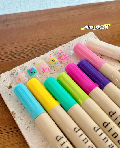 Dina Sweet Candy Nail Art Pen – 12 Color Set
