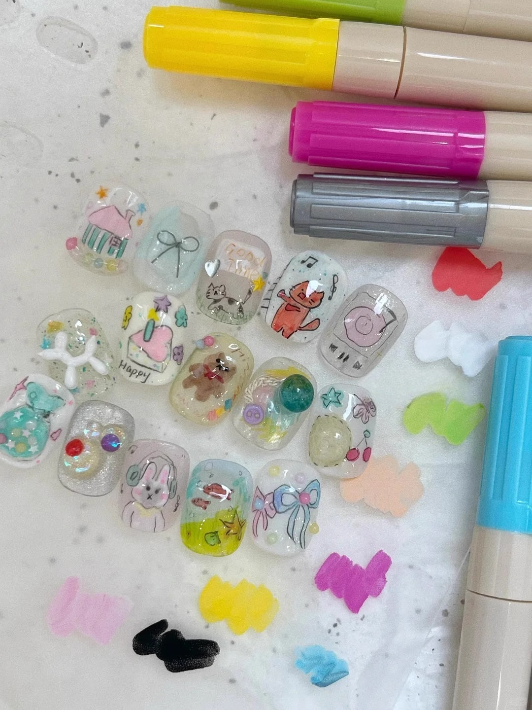 Dina Sweet Candy Nail Art Pen – 12 Color Set