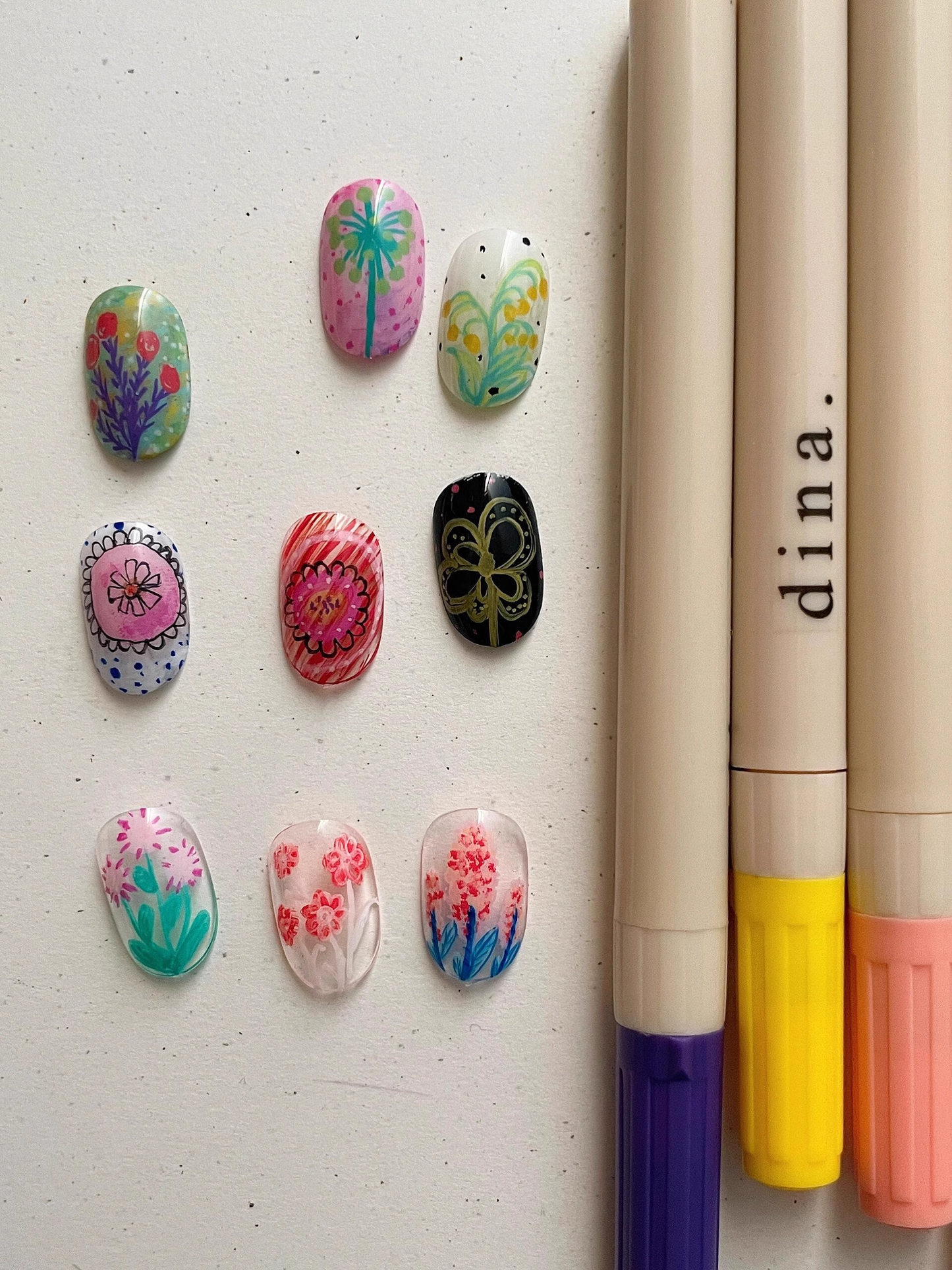 Dina Sweet Candy Nail Art Pen – 12 Color Set