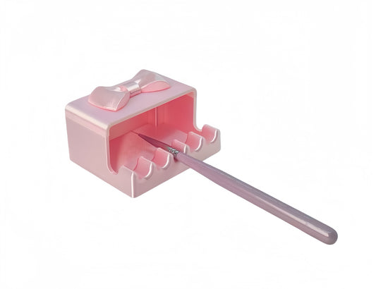 5-Slot Cute Nail Art Brush Holder with Magnetic Lids