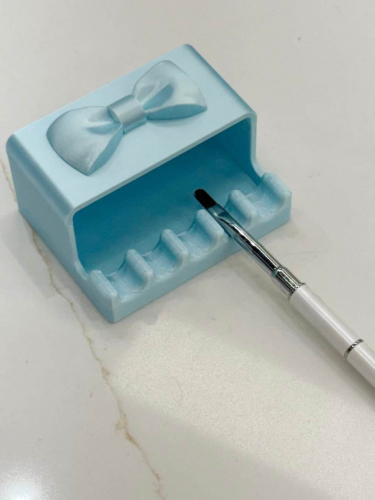 5-Slot Cute Nail Art Brush Holder with Magnetic Lids
