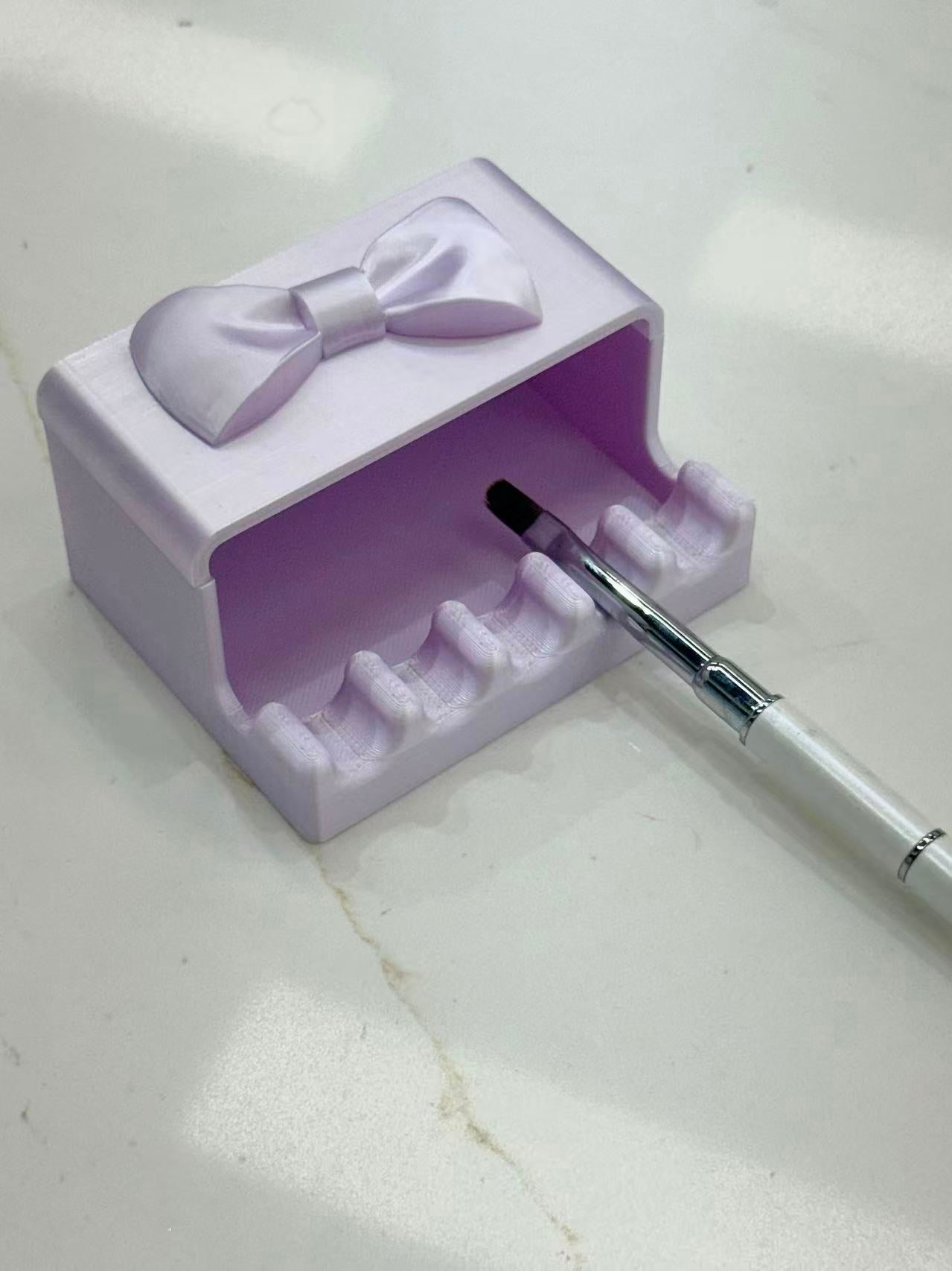 5-Slot Cute Nail Art Brush Holder with Magnetic Lids