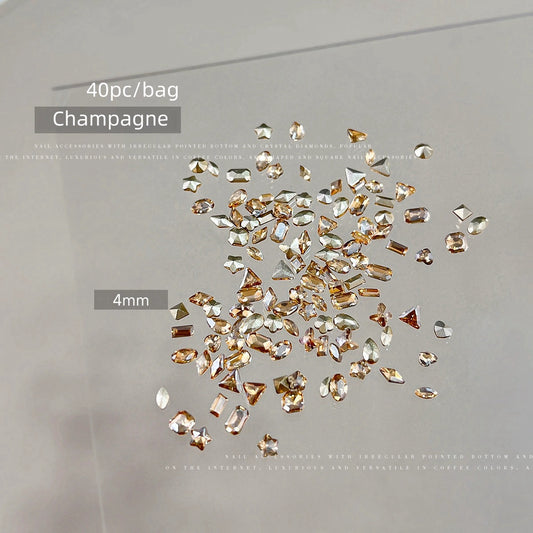 Strass de formes mixtes Champagne 3-5 mm
