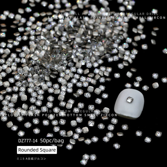 Strass carré arrondi blanc 3 mm