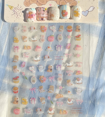 Sweet Cartoon Dolls Nail Stickers