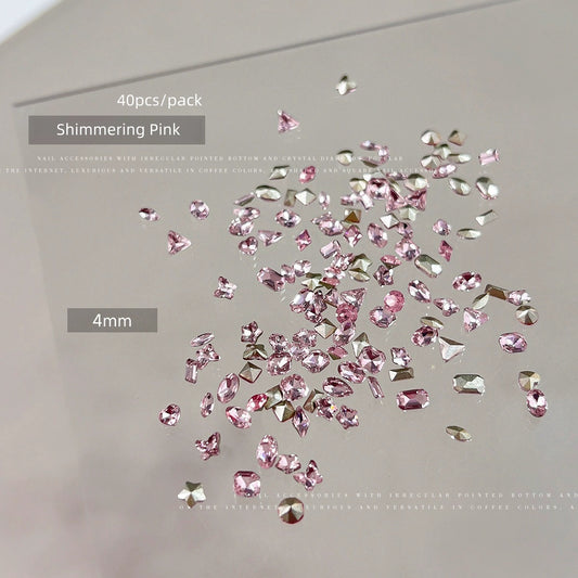 Strass mixtes roses de 3 à 5 mm