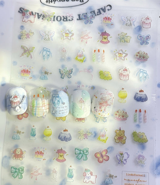 Nostalgia Crayon Nail Stickers