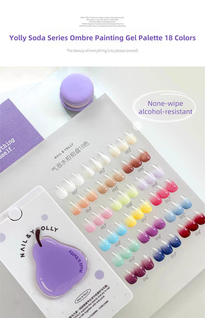 Yolly Soda Series Ombre Painting Gel Palette 18 Colors
