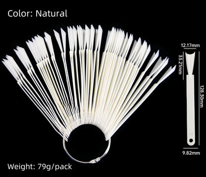 Présentoir de pointes d'ongles longues et inversées en forme d'éventail, 50 pièces/paquet