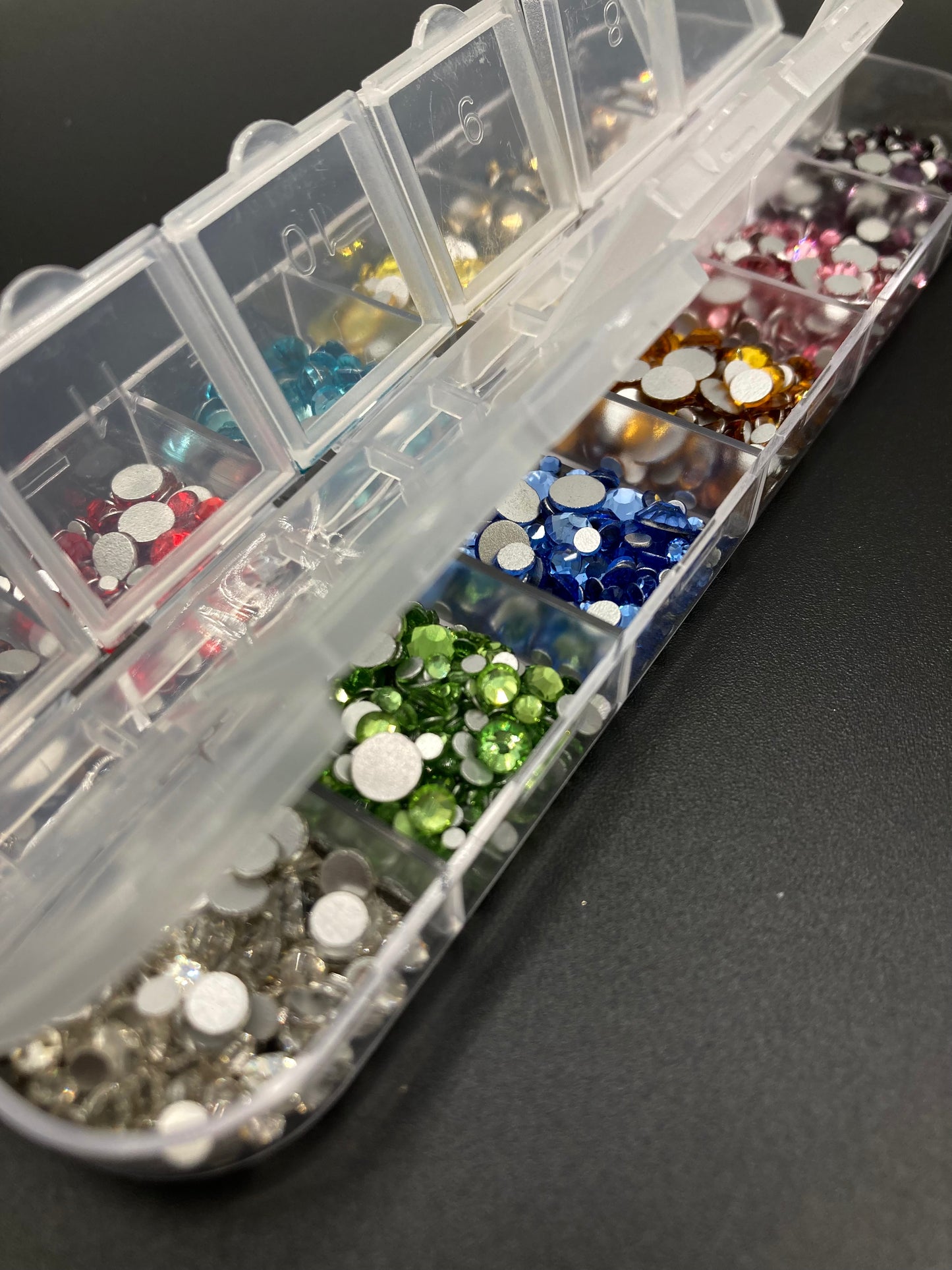 12 Grids Box Nail Rhinestone - mixed color