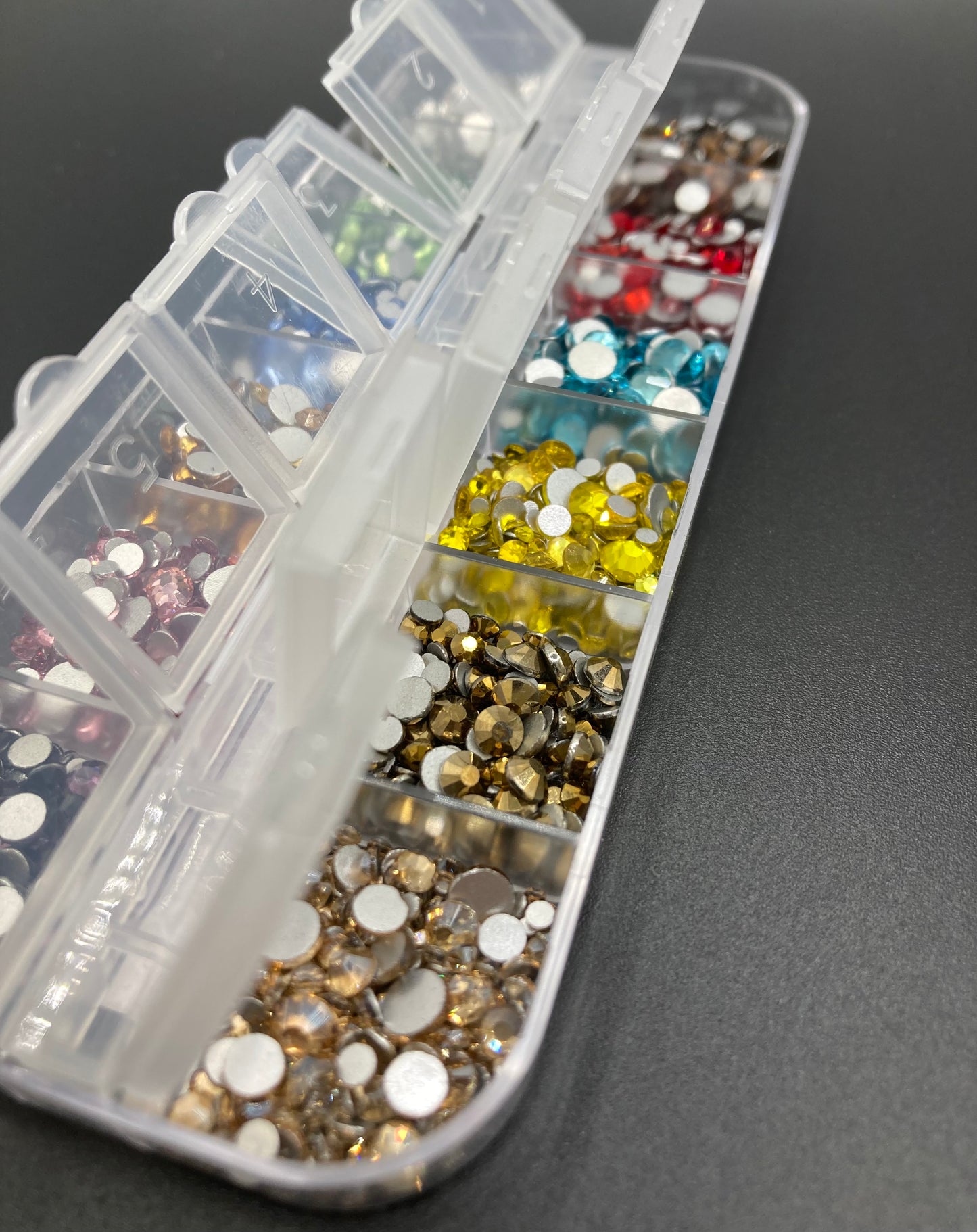 12 Grids Box Nail Rhinestone - mixed color