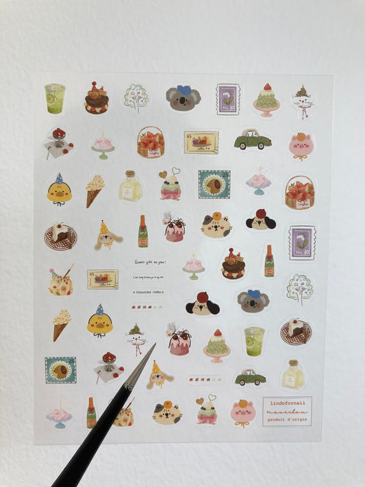 Nail Sticker- Mr Bear and Stamps