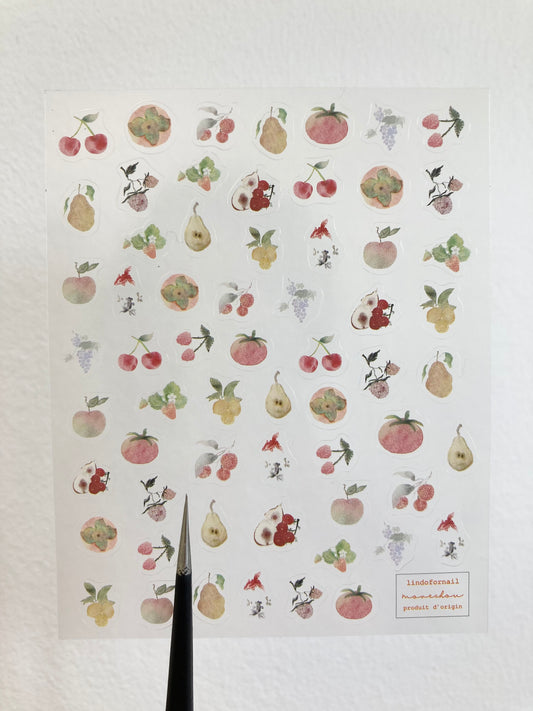 Nail Sticker- Mr Bear and Fruit