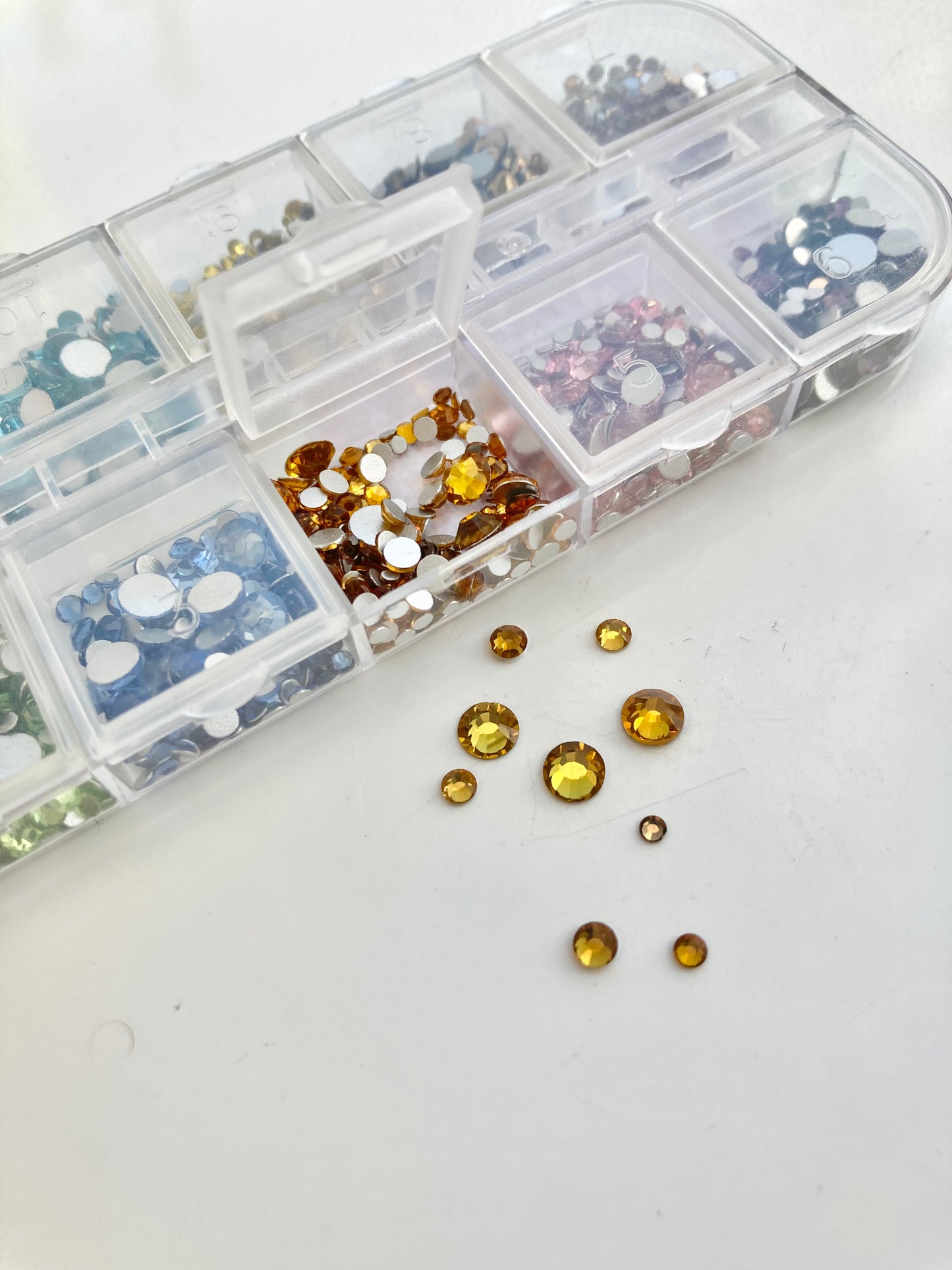 12 Grids Box Nail Rhinestone - mixed color