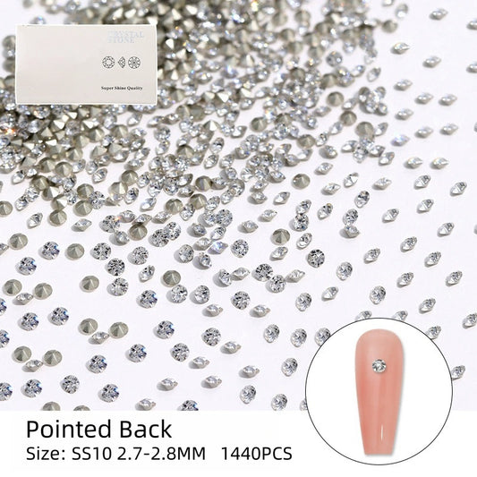 K9 Pointed Back Crystal Rhinestone SS10 1440pcs