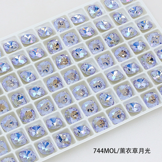 Nail Art Rhinestone Rounded Square 8mmx8mm Lavender (2pcs)