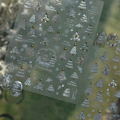 TOMONI Crystal Rhinestone Christmas Tree Nail Art Stickers