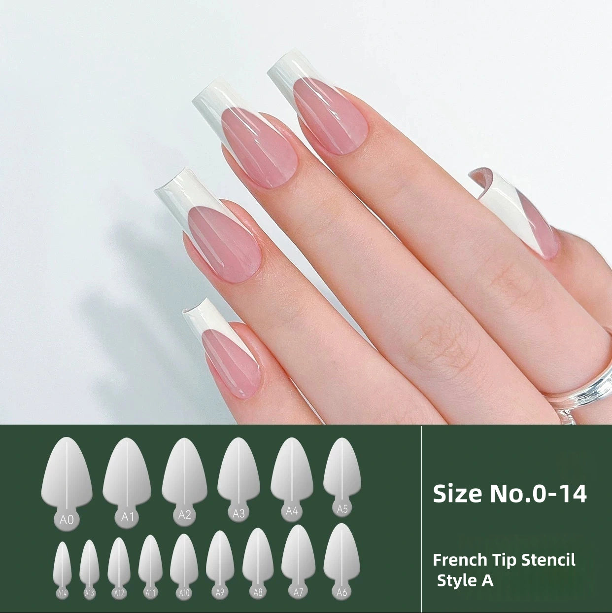 Moding Reusable French Tip Stencil Style A (For Nail Extension Mold)