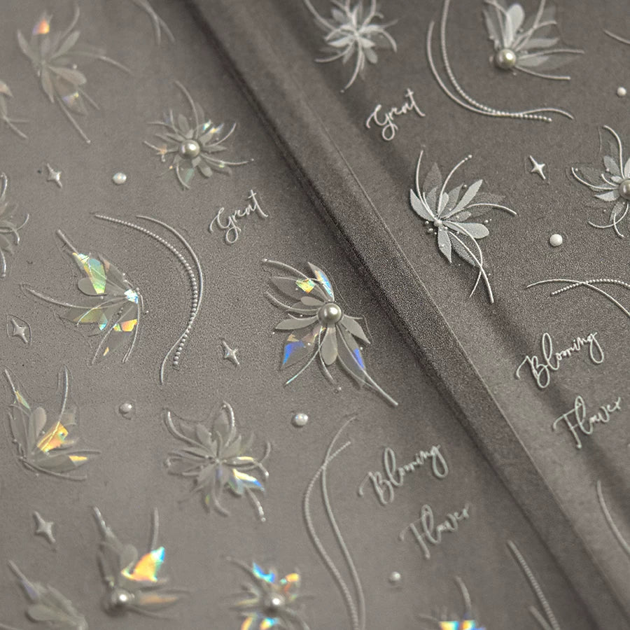 TOMONI Royal Dahlia Nail Art Stickers