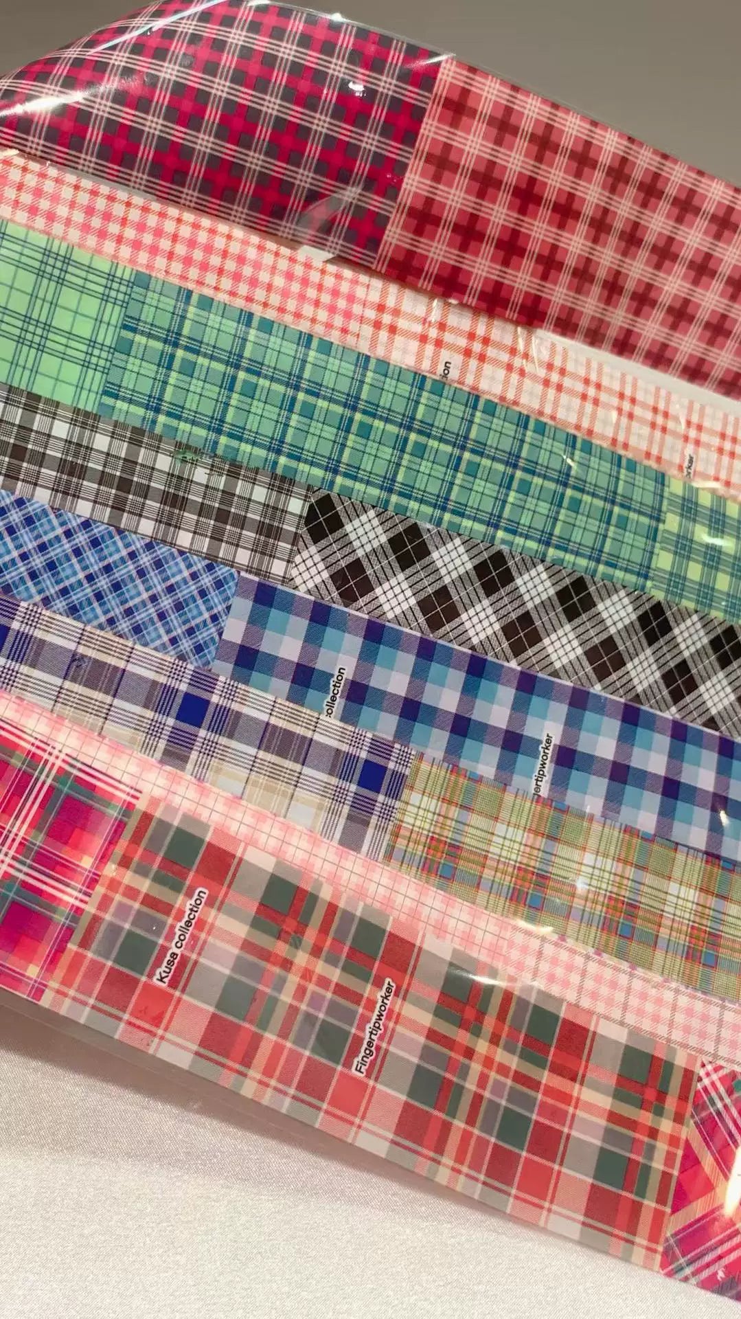 Multicolor Plaid Nail Art Transfer Foil