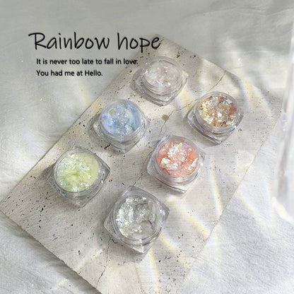 Shimmering Frosted Opal Aurora Nail Art Powder