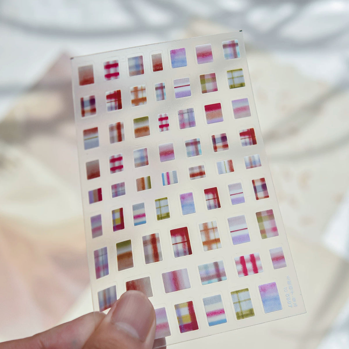 TOMONI Colorful Jelly Square Nail Art Stickers