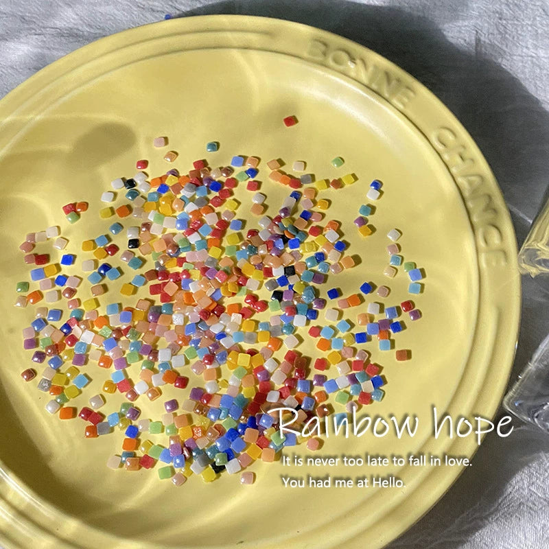 Candy-colored Glazed Ceramic Nail Decorations