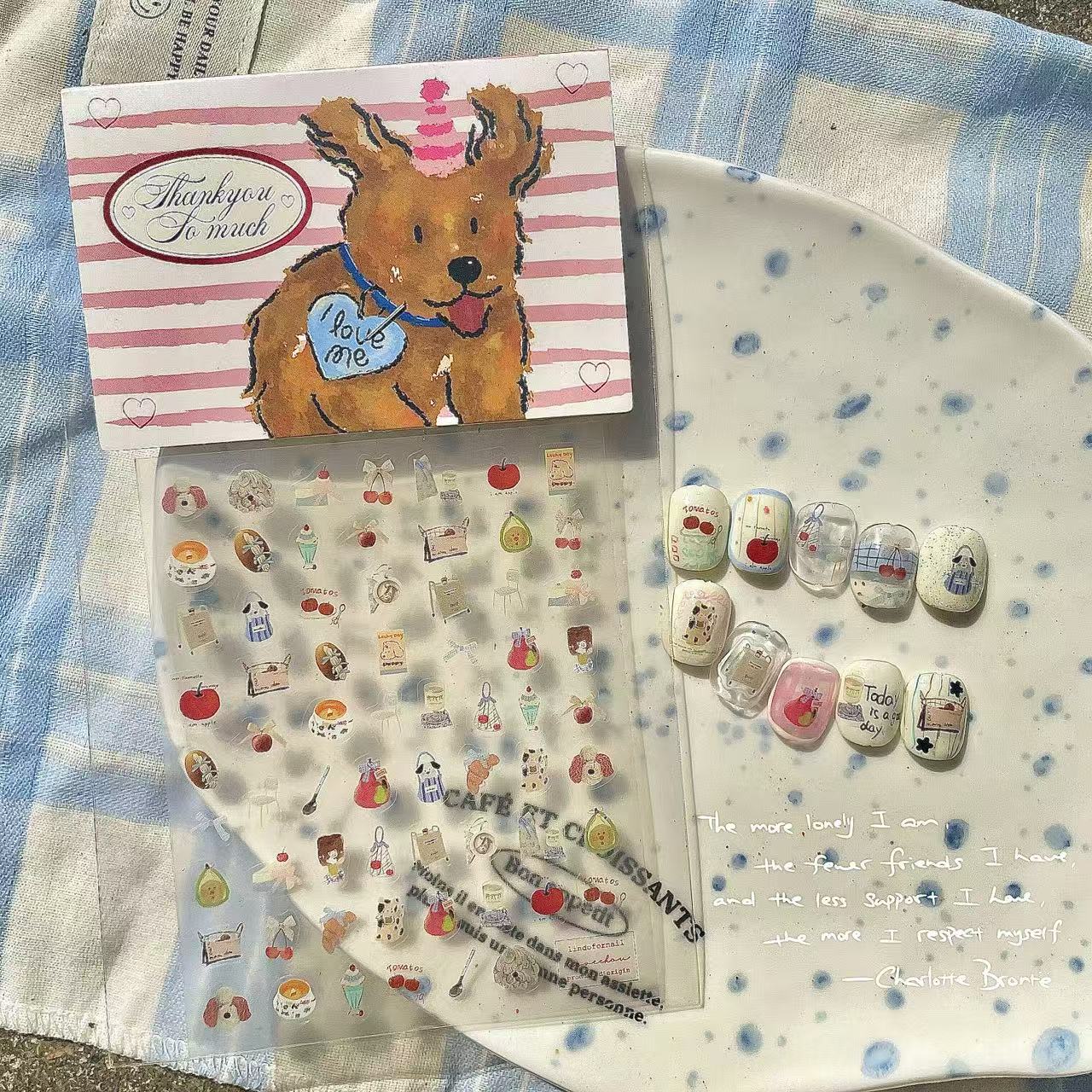 Hand-Drawn Fuzzy Childhood-Inspired Nail Stickers